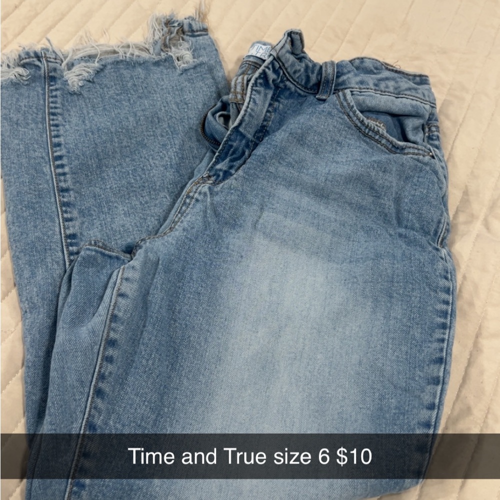 Time and Tru Women's Boyfriend Jeans - Light Blue